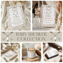Vintage Beige Bow Gender Neutral Golf Baby Shower