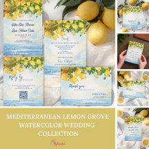 Mediterranean Lemon Grove Watercolor Wedding 