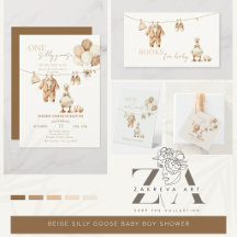 Beige Silly Goose Baby Boy Shower