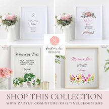 Mimosa Bar Signs Bridal Shower Wedding