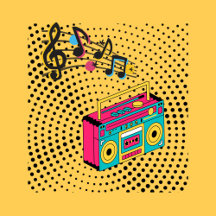 Retro audio boombox.