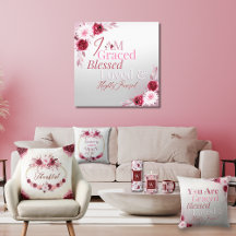 Pink Magenta Watercolor Floral "Grace" Quotes