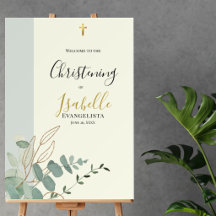 Elegant Sage Green Gold Eucalyptus Christening