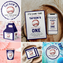 Baseball "First Year Down" 1st Birthday Collection