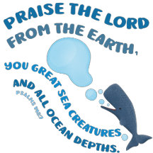 Cute bible verse sea creatures whale typography