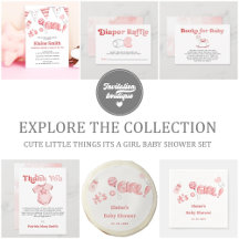 Cute Little Things Its a Girl Baby Shower Set