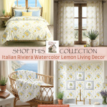 Italian Riviera Watercolor Lemon Living Decor