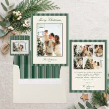 Elegant Green Stripes Christmas Suite