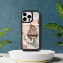 Personalized Peach Sunset Beach Monogram Landscape