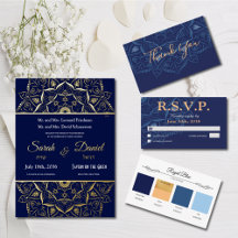WEDDING - Royal Blue Gold Mandala Collection