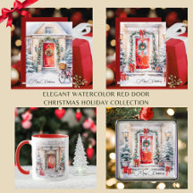 ELEGANT WATERCOLOR RED DOOR CHRISTMAS COLLECTION