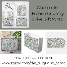 Watercolor French Country Olive Gift Wrap