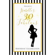 30 & Fabulous Black and Gold Birthday Collection