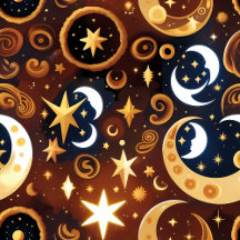 Wrapping Paper – Celestial Moon & Stars