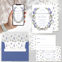 Classic elegant blue iris rustic flower wedding