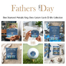 Blue Diamond Metallic King Chess Fathers Day 