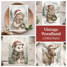 Vintage Woodland Animal Christmas Collection
