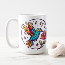 Colorful Bird and Flower