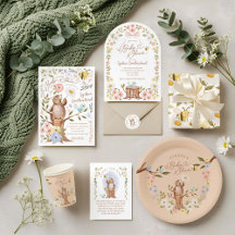 Knitted Woodland Floral Baby Shower Collection