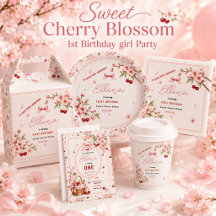 Sweet Cherry Blossom 1st Birthday girl Party