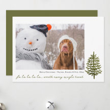 pet dog funny modern Christmas Holiday Photo cards