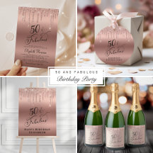 Rose Gold Glitter 50th Birthday Party