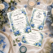 Elegant Dusty Blue Floral Wedding