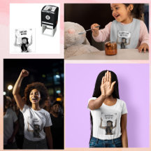 Black girl holding a sign