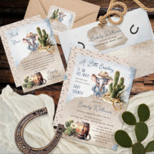 Rustic Western Cowboy Elephant Boy Baby Shower