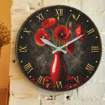 Vintage Floral Wall Clocks   Botanical Flower Art 