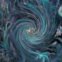 Cool Abstract Retro Black and Teal Cosmic Swirl