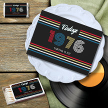 Vintage Retro Stripe Numerals -Primary Colors 1976