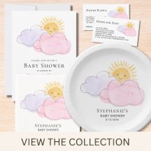 Sunshine And Clouds Girl's Baby Shower Collection.