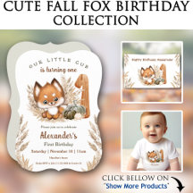 Cute Little Fox   1st Birthday