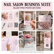 Blush Pink Photo Logo Nail Salon Business Suite