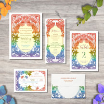 Rainbow Pride: Watercolor Art Nouveau Wedding