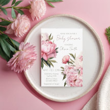 Blush Pink Baby in Bloom Peonies baby shower 