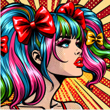 Cute Pop Art Comic Girl Colorful Ai Art