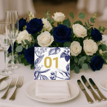 Blue and Gold Botanical Wedding