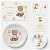 Watercolor Teddy Bear Baby Shower