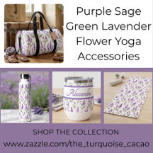 Purple Sage Green Lavender Flower Yoga Accessories