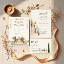 Lake Como Destination Wedding Invitation Suite