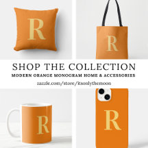 Monogram Modern Simple Orange Gold