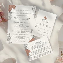 Elegant Modern Art Nouveau Floral Formal Wedding