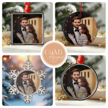 Mr And Mrs Christmas Photo Ornaments Collection