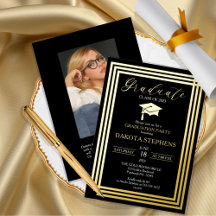 Graduate Photo Geometric Frame Graduation Party
