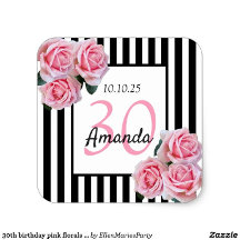 30th birthday party - black white stripes florals 