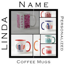 Personalized "Linda" Name Mugs