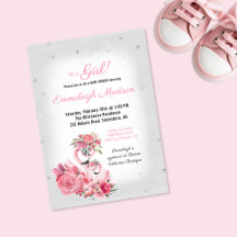Silver Flamingo Ballerina Baby Shower Suite 3C