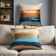 Blue Gold and Bronze Pillows